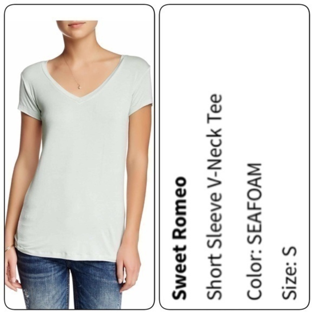 Sweet Romeo Mint green sleeveless v neck tee